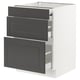 SEKTION / MAXIMERA Gab bajo superficie deslizante/2cj, blanco/Bodbyn gris, 24x24x30 "
