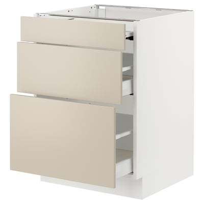 SEKTION / MAXIMERA Gab bajo superficie deslizante/2cj, blanco/Havstorp beige, 24x24x30 "