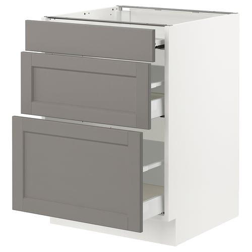 SEKTION / MAXIMERA Gab bajo superficie deslizante/2cj, blanco/Lerhyttan gris claro, 24x24x30 "