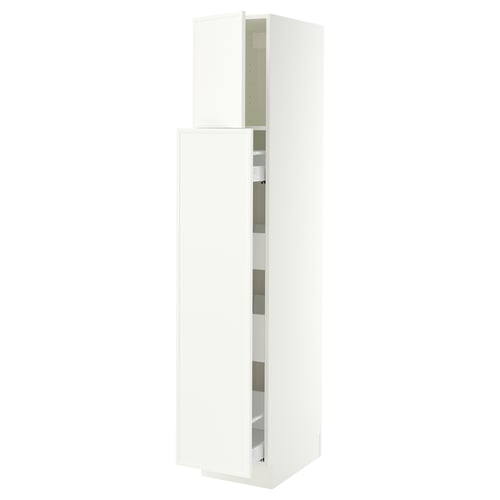 SEKTION / MAXIMERA Gabinete alto+1 pt/4 cjn extraíbles, blanco/Aspudden blanco mate, 15x24x80 "