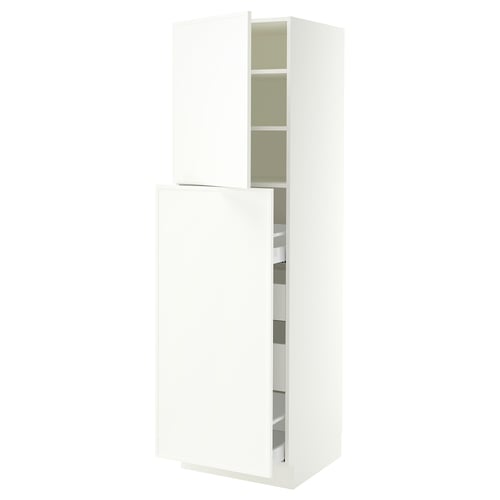 SEKTION / MAXIMERA Gabinete alto+1 pt/4 cjn extraíbles, blanco/Aspudden blanco mate, 24x24x80 "