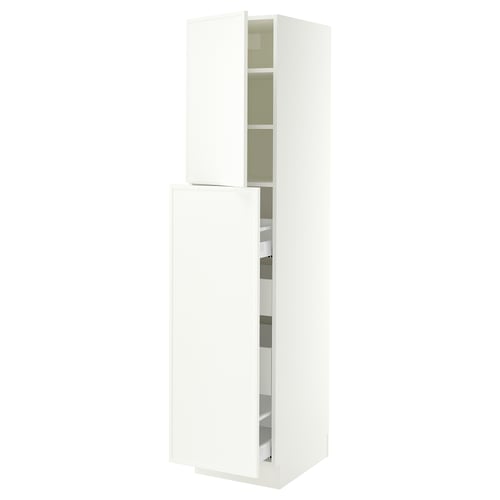 SEKTION / MAXIMERA Gabinete alto+1 pt/4 cjn extraíbles, blanco/Aspudden blanco mate, 18x24x80 "