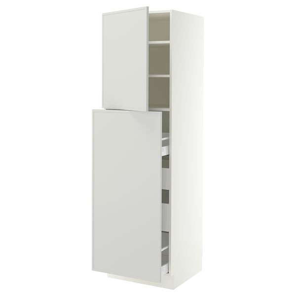 SEKTION / MAXIMERA Gabinete alto+1 pt/4 cjn extraíbles, blanco/Aspudden gris claro, 24x24x80 "