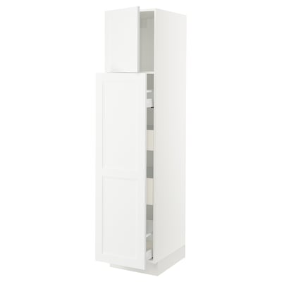 SEKTION / MAXIMERA Gabinete alto+1 pt/4 cjn extraíbles, blanco/Axstad blanco mate, 18x24x80 "
