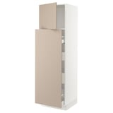 SEKTION / MAXIMERA Gabinete alto+1 pt/4 cjn extraíbles, blanco/Havstorp beige, 24x24x80 "