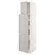 SEKTION / MAXIMERA Gabinete alto+1 pt/4 cjn extraíbles, blanco/Lerhyttan gris claro, 18x24x80 "