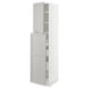 SEKTION / MAXIMERA Gabinete alto+1 pt/4 cjn extraíbles, blanco/Lerhyttan gris claro, 18x24x80 "