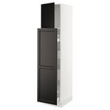 SEKTION / MAXIMERA Gabinete alto+1 pt/4 cjn extraíbles, blanco/Lerhyttan teñido en negro, 18x24x80 "