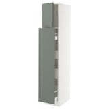 SEKTION / MAXIMERA Gabinete alto+1 pt/4 cjn extraíbles, blanco/Nickebo verde grisáceo mate, 15x24x80 "