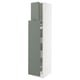 SEKTION / MAXIMERA Gabinete alto+1 pt/4 cjn extraíbles, blanco/Nickebo verde grisáceo mate, 15x24x80 "