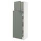 SEKTION / MAXIMERA Gabinete alto+1 pt/4 cjn extraíbles, blanco/Nickebo verde grisáceo mate, 24x24x80 "