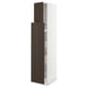 SEKTION / MAXIMERA Gabinete alto+1 pt/4 cjn extraíbles, blanco/Sinarp marrón, 15x24x80 "