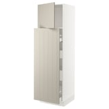 SEKTION / MAXIMERA Gabinete alto+1 pt/4 cjn extraíbles, blanco/Stensund beige, 24x24x80 "