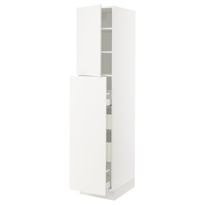 SEKTION / MAXIMERA Gabinete alto+1 pt/4 cjn extraíbles, blanco/Veddinge blanco, 18x24x80 "