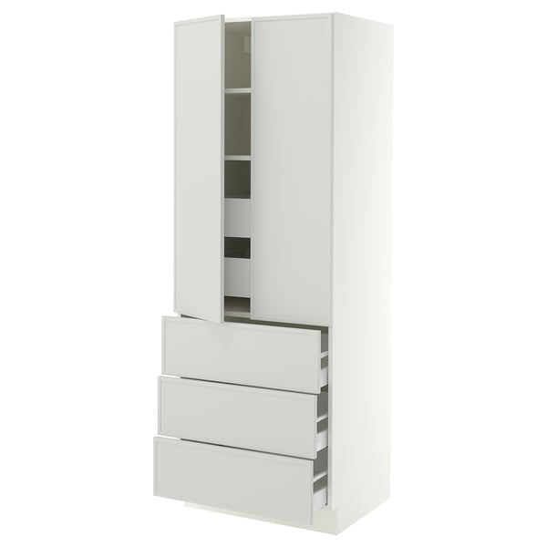 SEKTION / MAXIMERA Gabinete alto+2 prta/3 frnt/5 cjn, blanco/Aspudden gris claro, 30x24x80 "