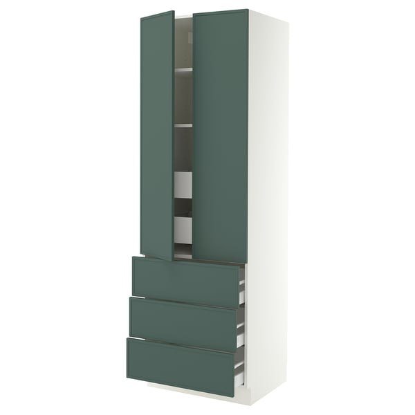 SEKTION / MAXIMERA Gabinete alto+2 prta/3 frnt/5 cjn, blanco/Aspudden gris verdoso oscuro, 30x24x90 "