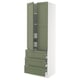 SEKTION / MAXIMERA Gabinete alto+2 prta/3 frnt/5 cjn, blanco/Axstad gris-verde, 30x24x90 "
