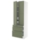 SEKTION / MAXIMERA Gabinete alto+2 prta/3 frnt/5 cjn, blanco/Axstad gris-verde, 30x24x90 "