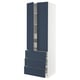 SEKTION / MAXIMERA Gabinete alto+2 prta/3 frnt/5 cjn, blanco Axstad/mate azul, 30x24x90 "