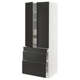 SEKTION / MAXIMERA Gabinete alto+2 prta/3 frnt/5 cjn, blanco/Nickebo antracita mate, 30x24x80 "