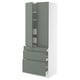 SEKTION / MAXIMERA Gabinete alto+2 prta/3 frnt/5 cjn, blanco/Nickebo verde grisáceo mate, 30x24x80 "