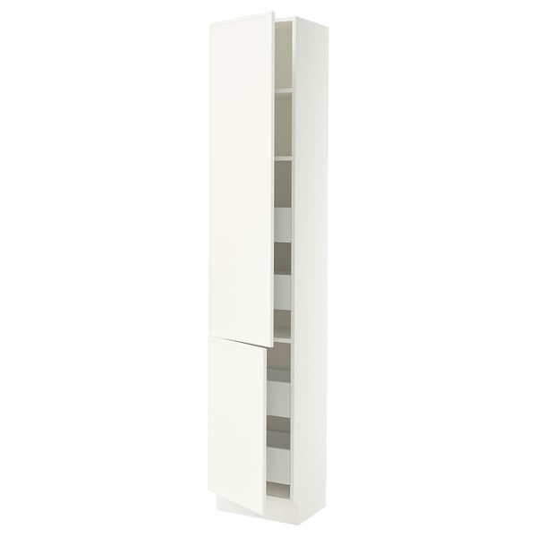SEKTION / MAXIMERA Gabinete alto+2 prta/estantes/4 cjn, blanco/Aspudden blanco mate, 18x15x90 "