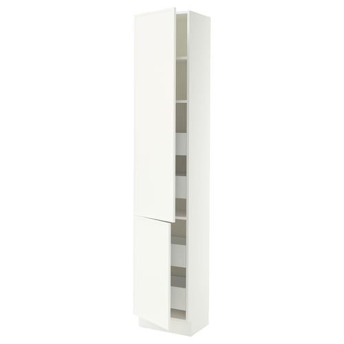 SEKTION / MAXIMERA Gabinete alto+2 prta/estantes/4 cjn, blanco/Aspudden blanco mate, 18x15x90 "