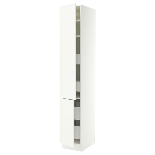 SEKTION / MAXIMERA Gabinete alto+2 prta/estantes/4 cjn, blanco/Aspudden blanco mate, 15x24x90 "