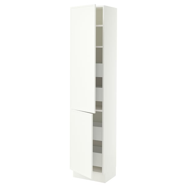 SEKTION / MAXIMERA Gabinete alto+2 prta/estantes/4 cjn, blanco/Aspudden blanco mate, 18x15x80 "