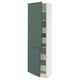 SEKTION / MAXIMERA Gabinete alto+2 prta/estantes/4 cjn, blanco/Aspudden gris verdoso oscuro, 24x15x80 "