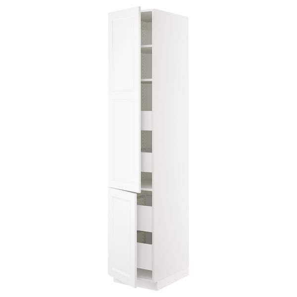 SEKTION / MAXIMERA Gabinete alto+2 prta/estantes/4 cjn, blanco/Axstad blanco mate, 18x24x90 "