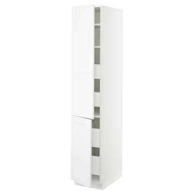 SEKTION / MAXIMERA Gabinete alto+2 prta/estantes/4 cjn, blanco/Axstad blanco mate, 15x24x80 "