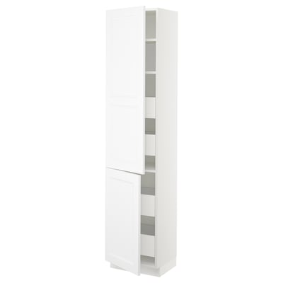 SEKTION / MAXIMERA Gabinete alto+2 prta/estantes/4 cjn, blanco/Axstad blanco mate, 18x15x80 "