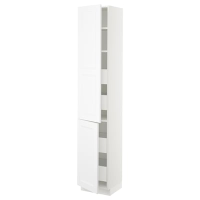 SEKTION / MAXIMERA Gabinete alto+2 prta/estantes/4 cjn, blanco/Axstad blanco mate, 15x15x80 "