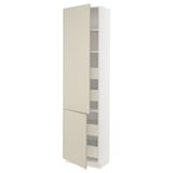 SEKTION / MAXIMERA Gabinete alto+2 prta/estantes/4 cjn, blanco/Havstorp beige, 24x15x90 "