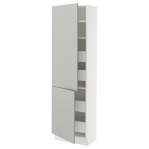 SEKTION / MAXIMERA Gabinete alto+2 prta/estantes/4 cjn, blanco/Havstorp gris claro, 24x15x80 "