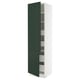 SEKTION / MAXIMERA Gabinete alto+2 prta/estantes/4 cjn, blanco/Havstorp verde oscuro, 24x24x90 "