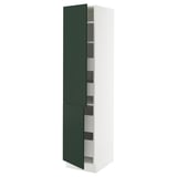 SEKTION / MAXIMERA Gabinete alto+2 prta/estantes/4 cjn, blanco/Havstorp verde oscuro, 18x24x80 "