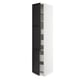 SEKTION / MAXIMERA Gabinete alto+2 prta/estantes/4 cjn, blanco/Lerhyttan teñido en negro, 18x24x90 "