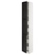 SEKTION / MAXIMERA Gabinete alto+2 prta/estantes/4 cjn, blanco/Lerhyttan teñido en negro, 15x15x90 "