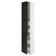 SEKTION / MAXIMERA Gabinete alto+2 prta/estantes/4 cjn, blanco/Lerhyttan teñido en negro, 18x15x90 "