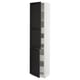 SEKTION / MAXIMERA Gabinete alto+2 prta/estantes/4 cjn, blanco/Lerhyttan teñido en negro, 18x15x80 "