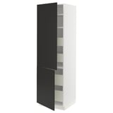 SEKTION / MAXIMERA Gabinete alto+2 prta/estantes/4 cjn, blanco/Nickebo antracita mate, 24x24x80 "