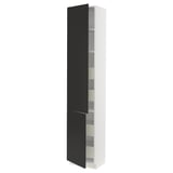 SEKTION / MAXIMERA Gabinete alto+2 prta/estantes/4 cjn, blanco/Nickebo antracita mate, 18x15x90 "