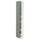 SEKTION / MAXIMERA Gabinete alto+2 prta/estantes/4 cjn, blanco/Nickebo verde grisáceo mate, 15x15x90 "