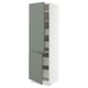 SEKTION / MAXIMERA Gabinete alto+2 prta/estantes/4 cjn, blanco/Nickebo verde grisáceo mate, 24x24x80 "