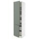 SEKTION / MAXIMERA Gabinete alto+2 prta/estantes/4 cjn, blanco/Nickebo verde grisáceo mate, 24x24x90 "