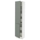 SEKTION / MAXIMERA Gabinete alto+2 prta/estantes/4 cjn, blanco/Nickebo verde grisáceo mate, 18x15x80 "
