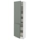 SEKTION / MAXIMERA Gabinete alto+2 prta/estantes/4 cjn, blanco/Nickebo verde grisáceo mate, 24x15x80 "