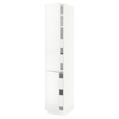 SEKTION / MAXIMERA Gabinete alto+2 prta/estantes/4 cjn, blanco/Ringhult blanco, 15x24x80 "